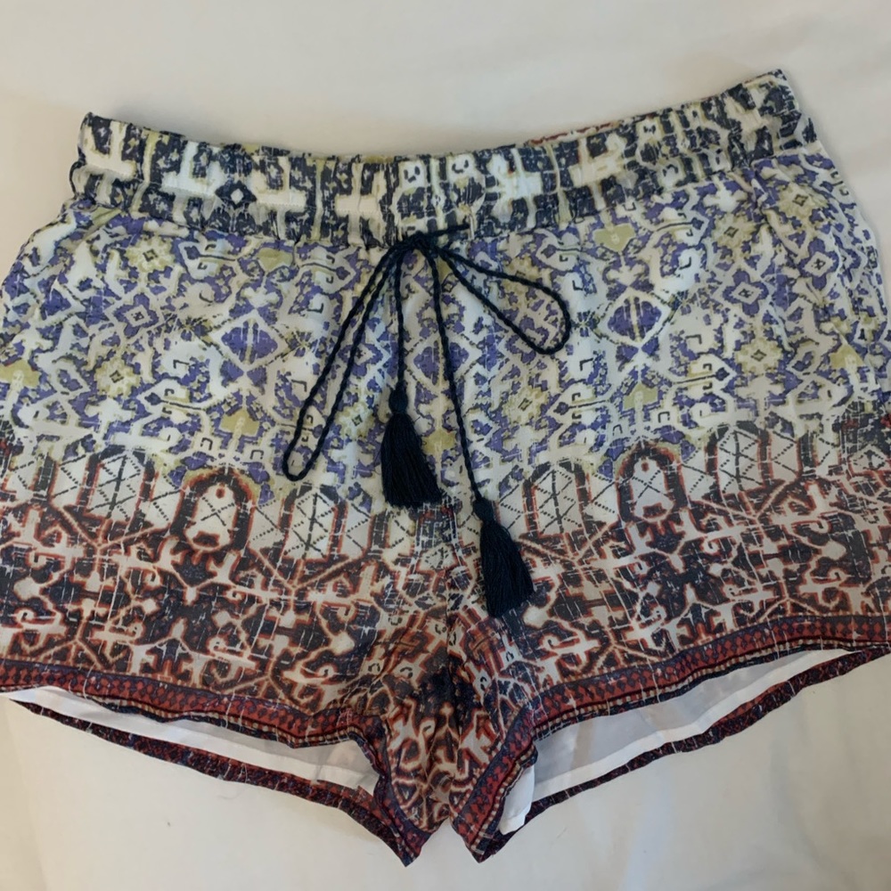 Joie Patterned Silk Shorts - Picture 1 of 3
